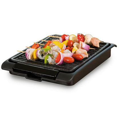 Grill Eléctrico Sin Humos De 1250w Con Parrilla De Aluminio Antiadherente Superficie 25,5×30,5cm